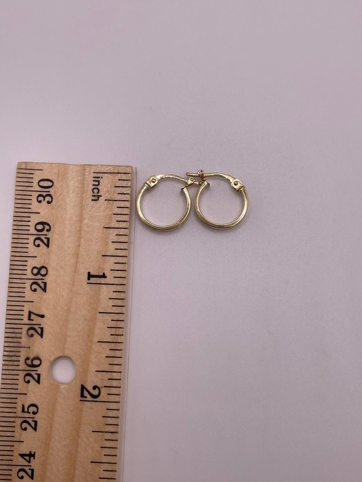 14k gold small love-inspired hoop earrings