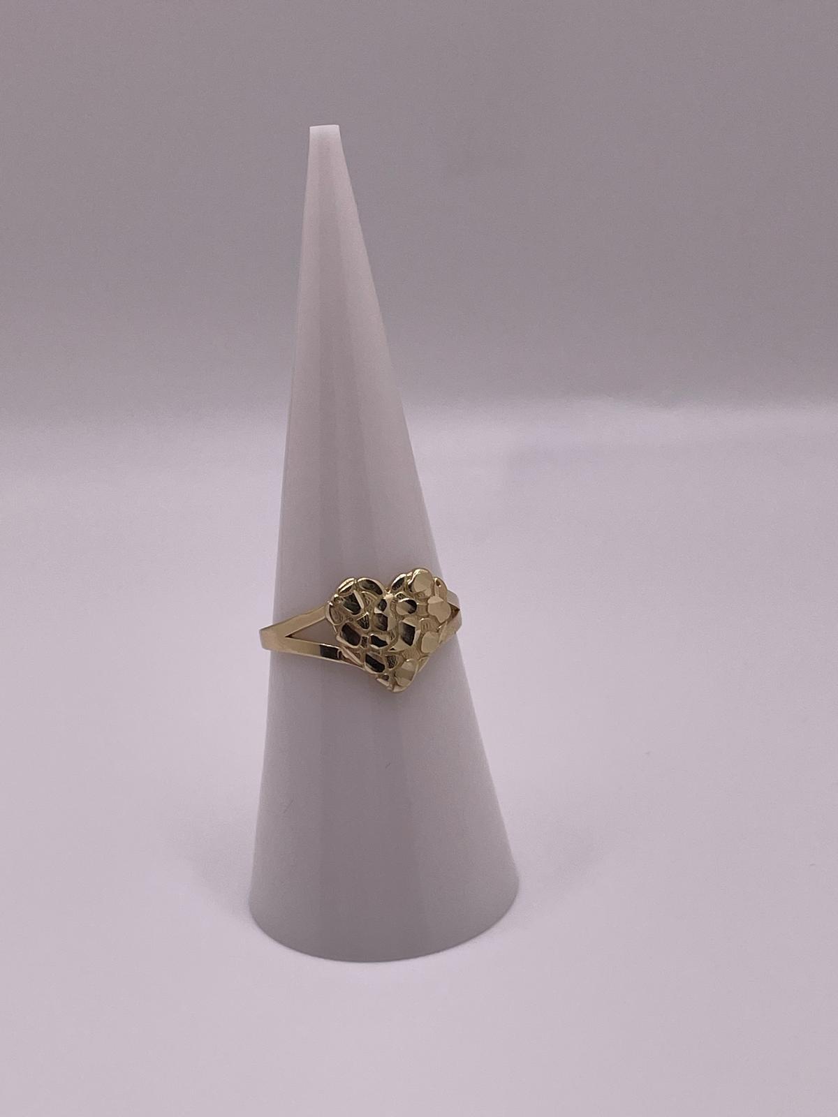 10K Gold Small Heart Nugget Ring