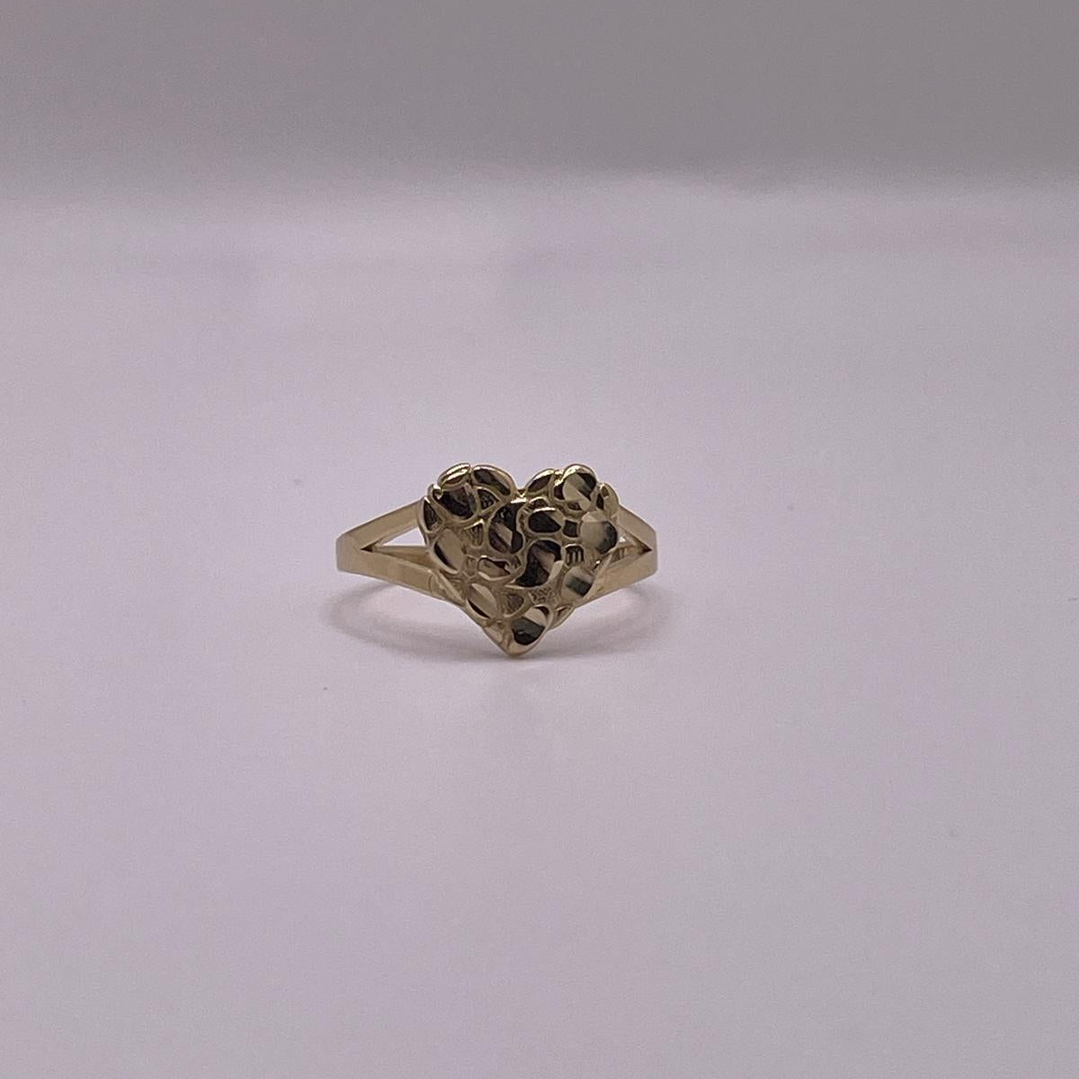 10K Gold Small Heart Nugget Ring