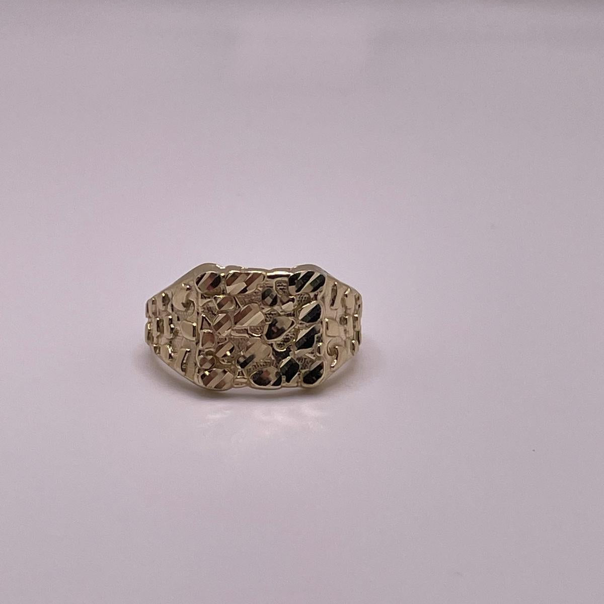 10K Gold Square Nugget Ring