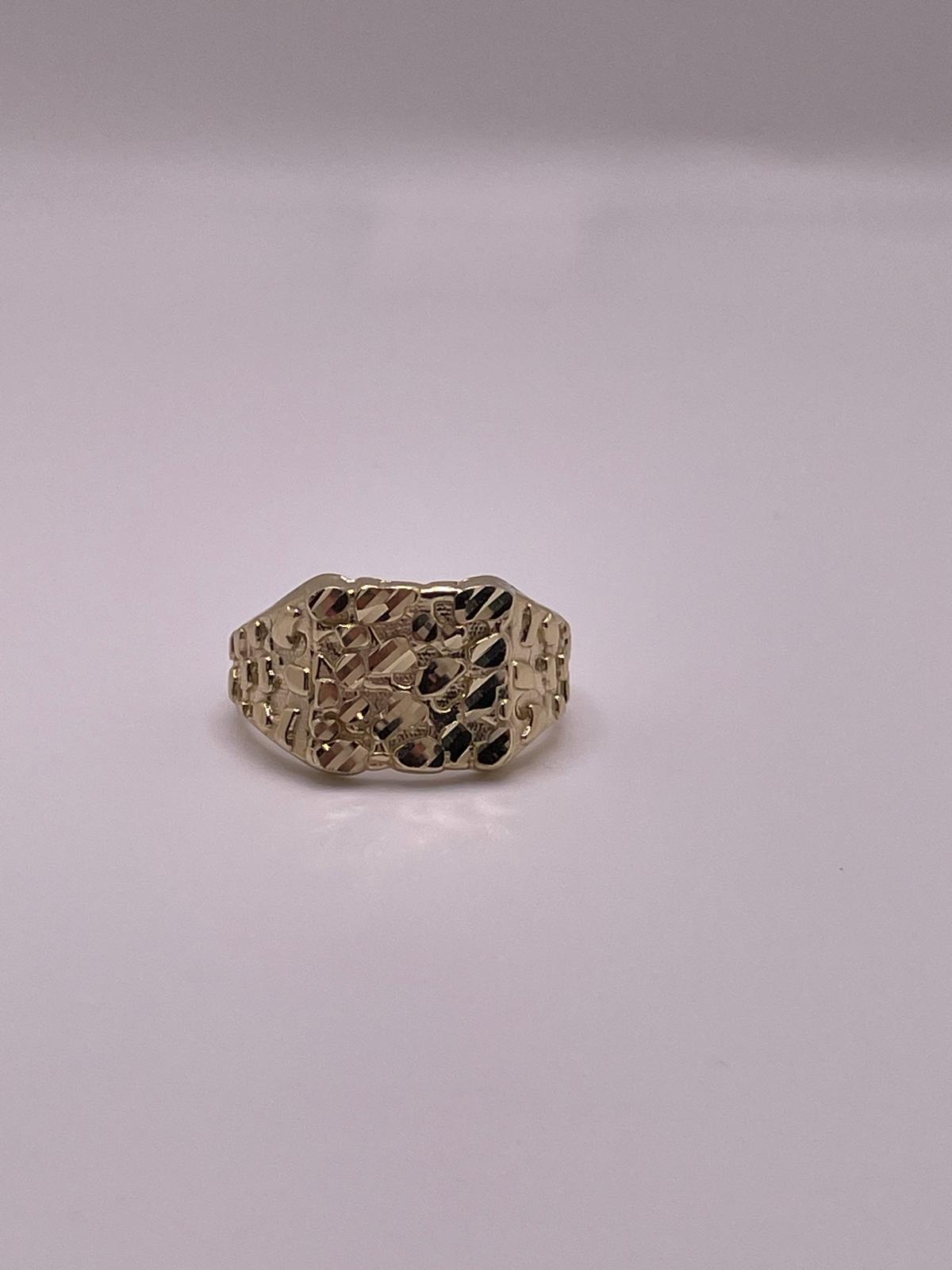 10K Gold Square Nugget Ring