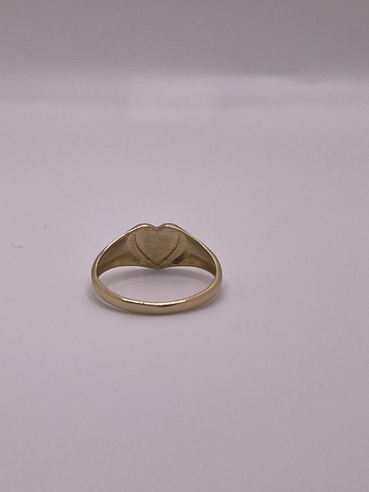 10K Gold Heart Signet Ring (Free Engraving)