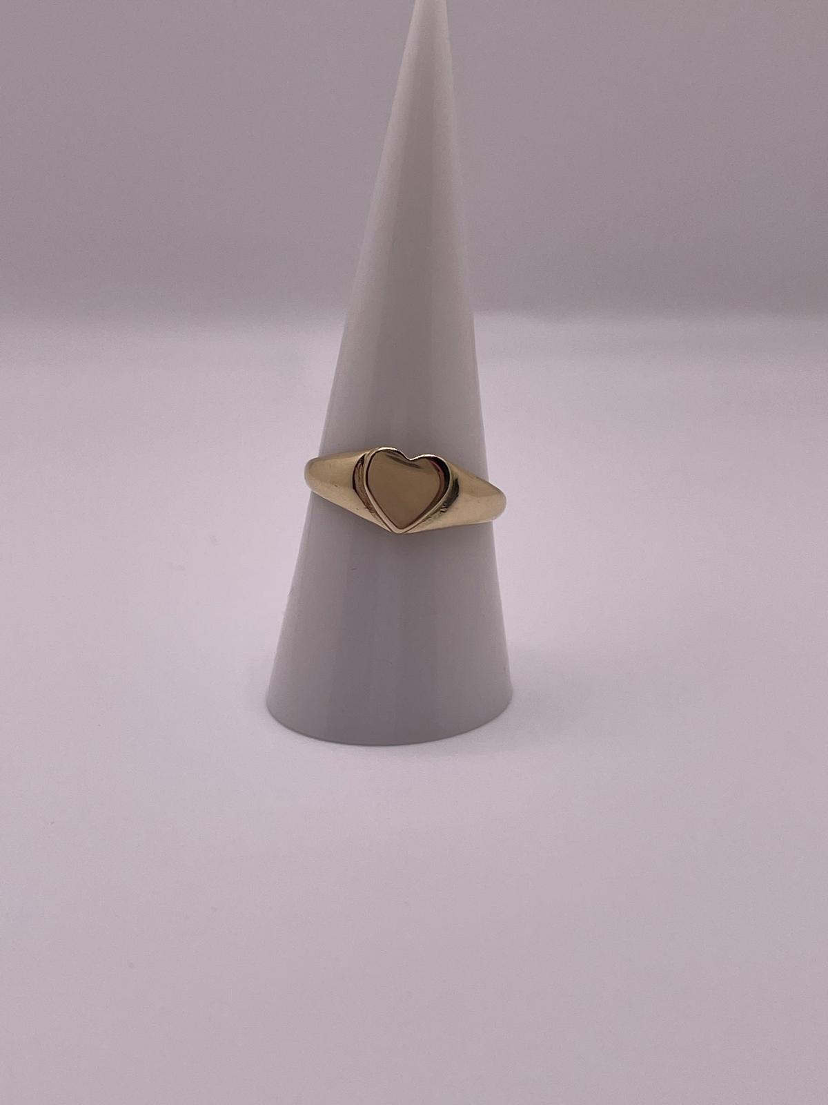10K Gold Heart Signet Ring (Free Engraving)