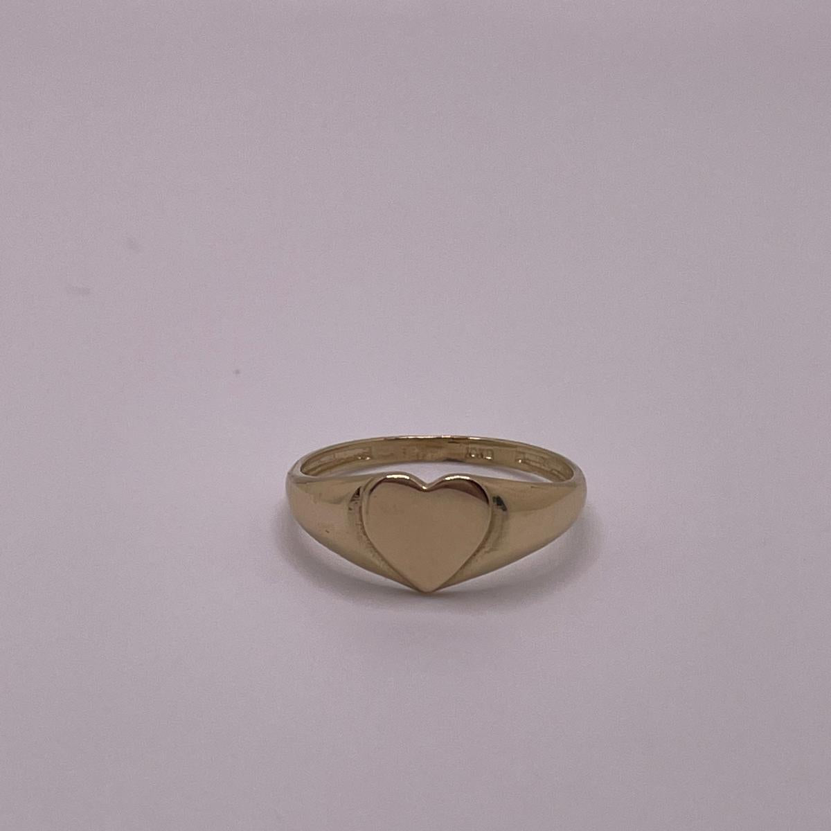 10K Gold Heart Signet Ring (Free Engraving)