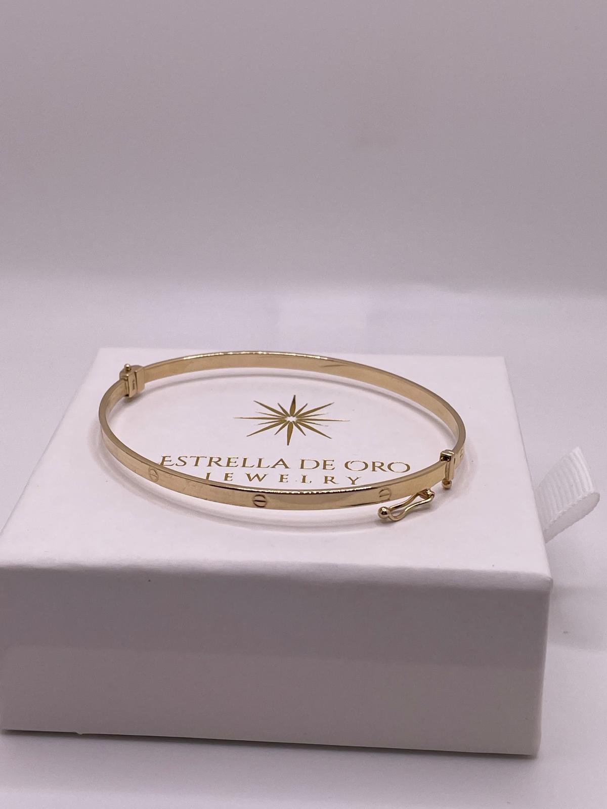 14K Gold Thin Love Bangle