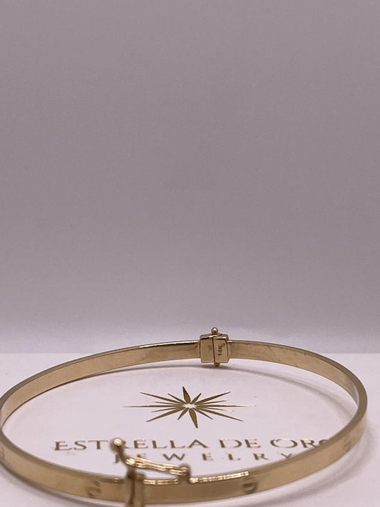 14K Gold Thin Love Bangle