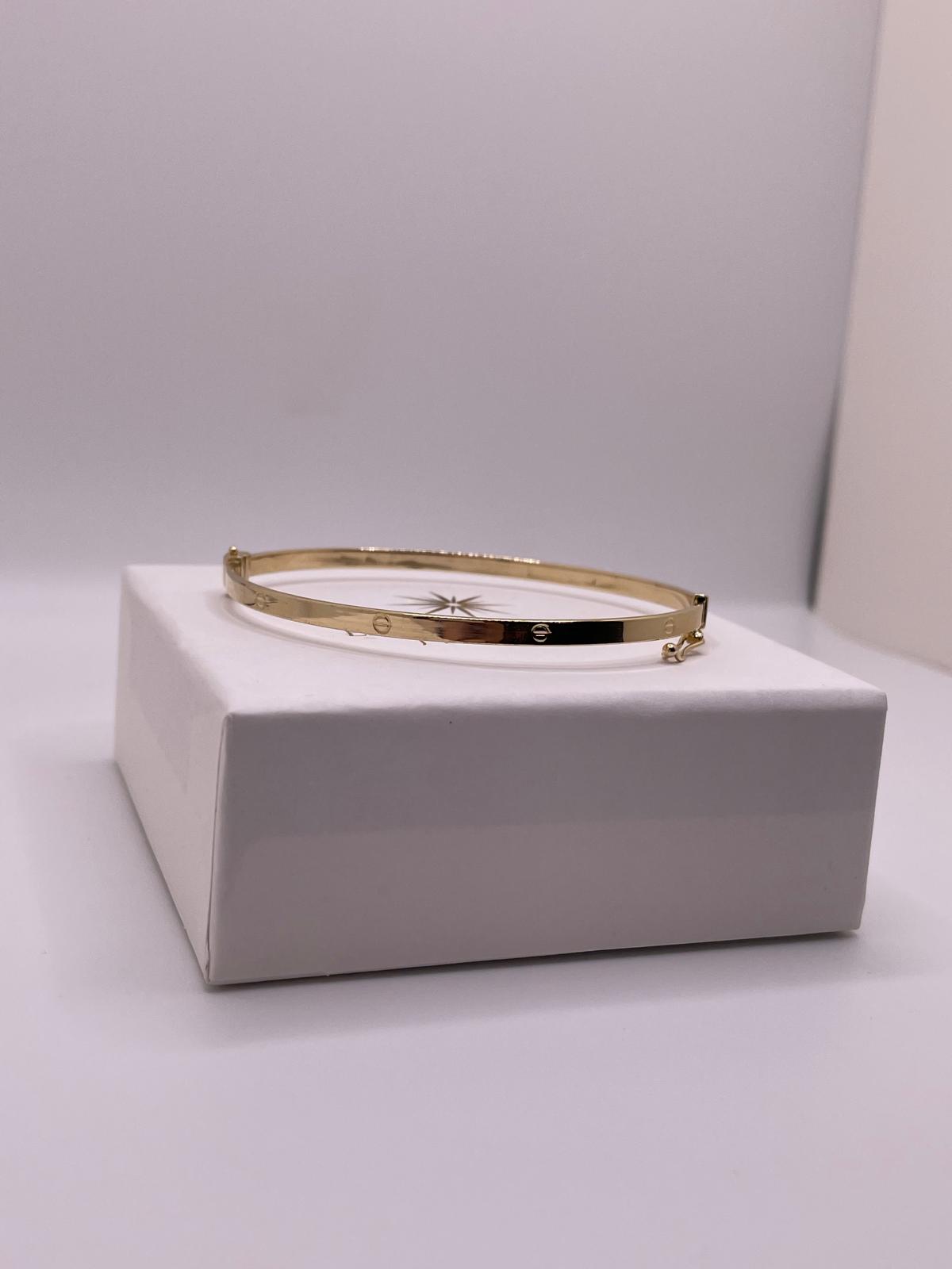 14K Gold Thin Love Bangle