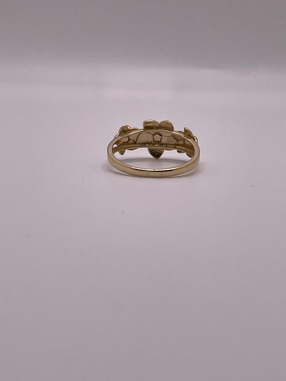14K Gold Plumeria Trio Flexible Ring