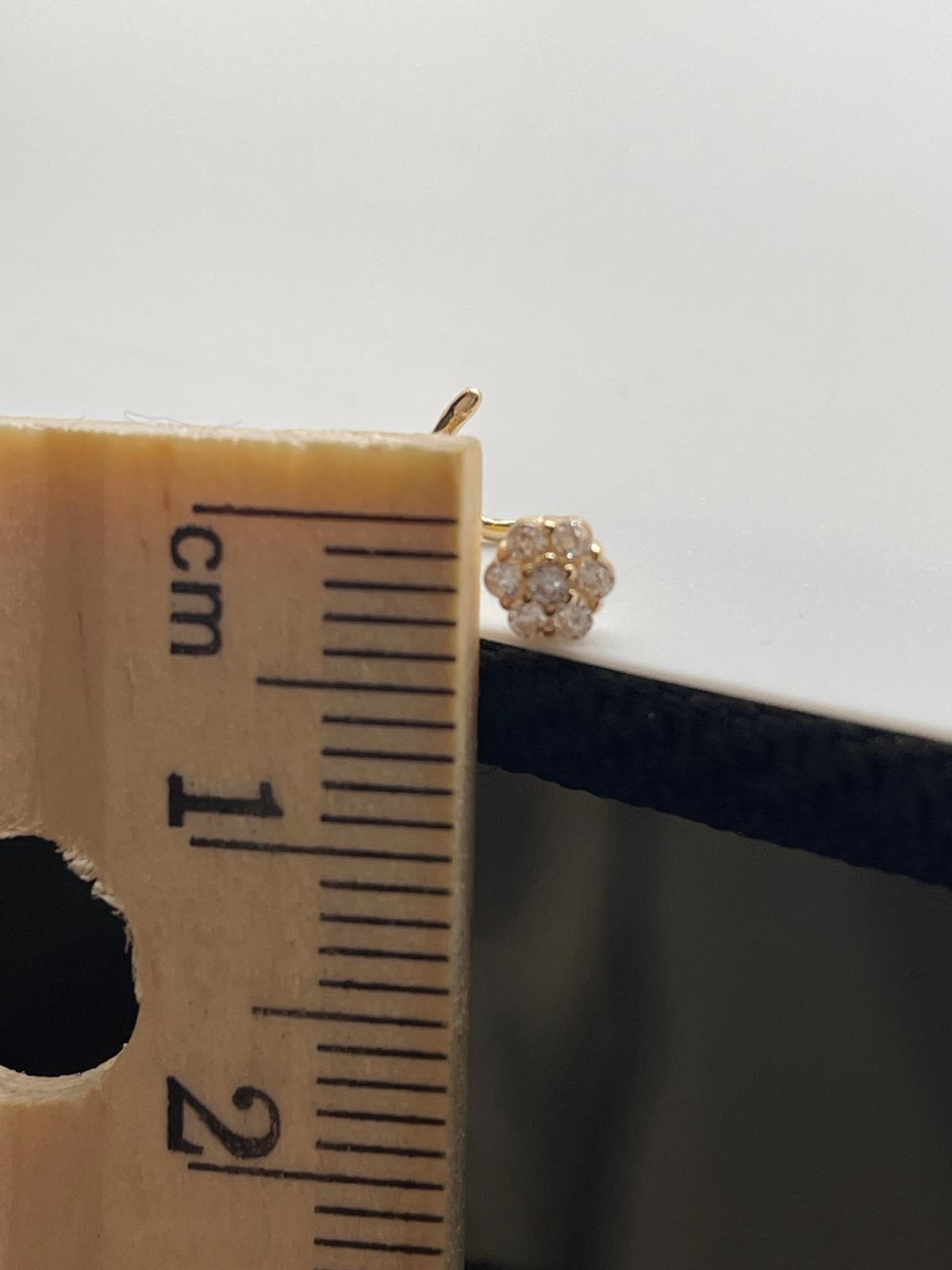 14K Gold CZ Flower Nose Screw