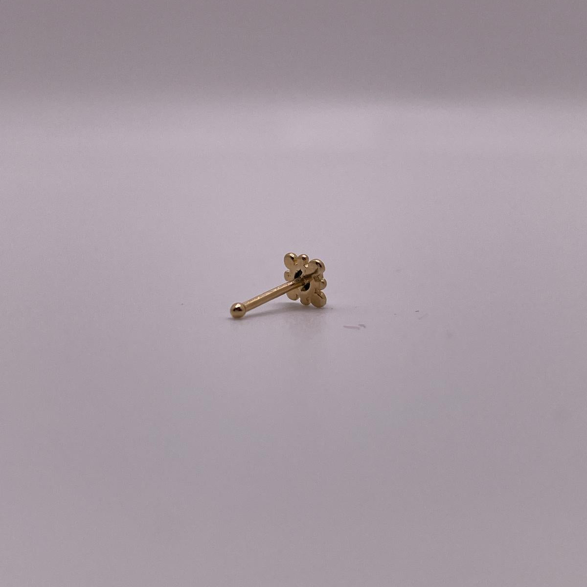 14K Gold Turquoise Dot Nose Stud – Straight Post