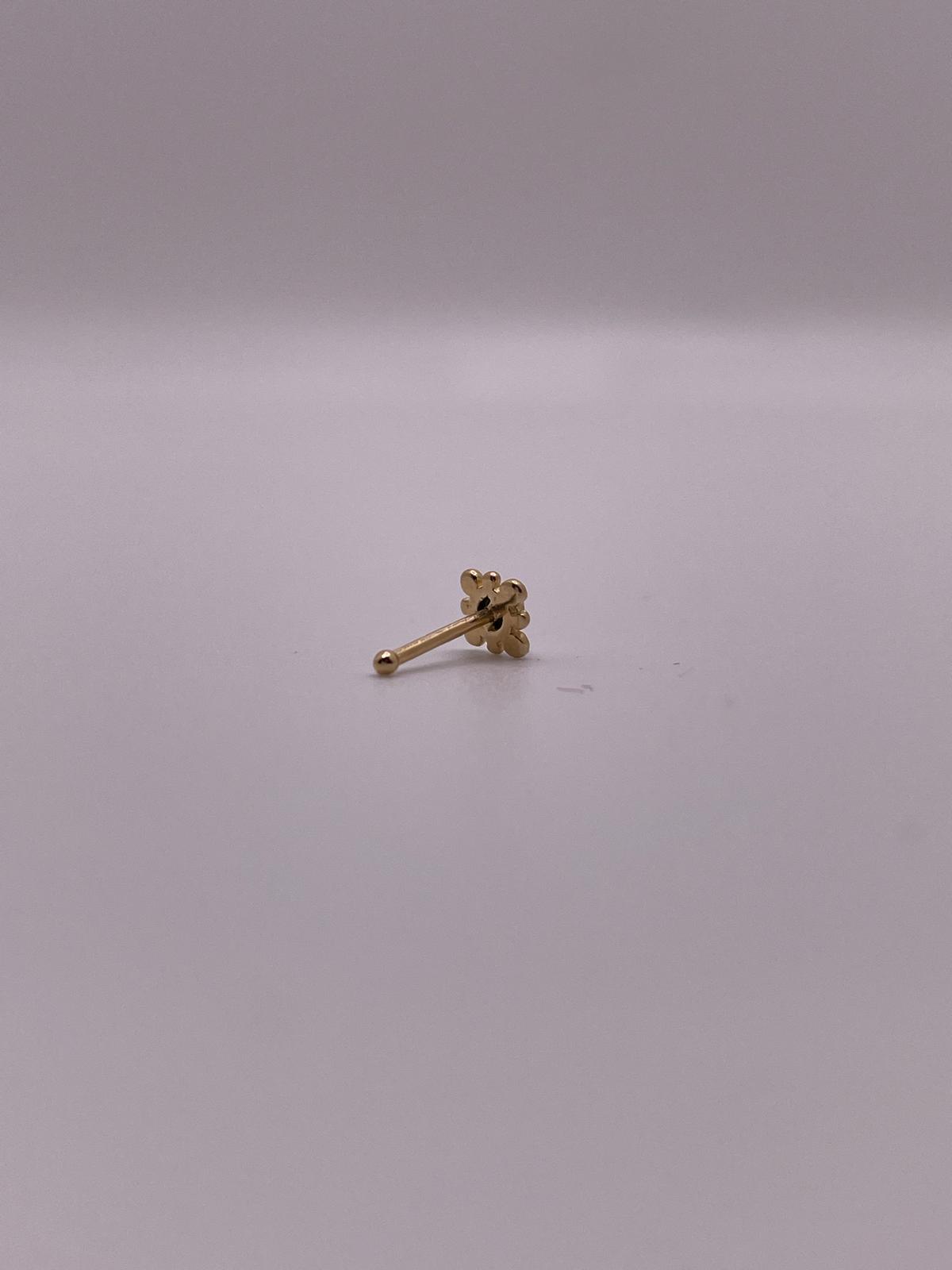 14K Gold Turquoise Dot Nose Stud – Straight Post