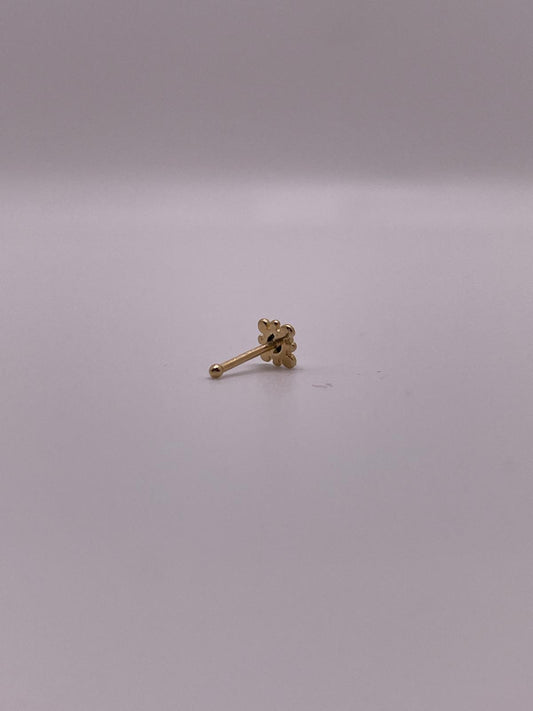 14K Gold Turquoise Dot Nose Stud – Straight Post