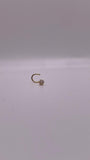 14K Gold White CZ Nose Screw