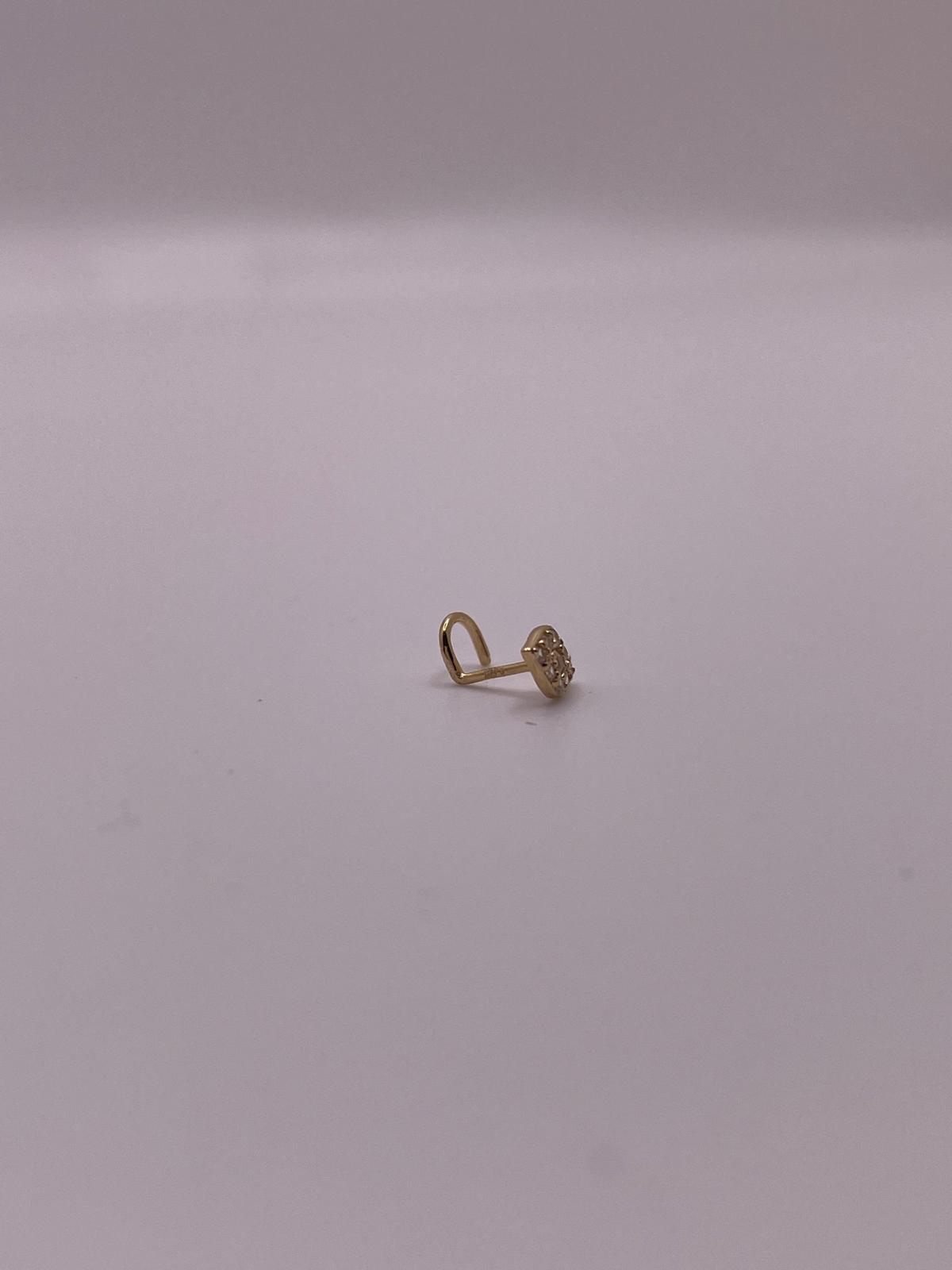 14K Gold Pavé Eye Nose Screw