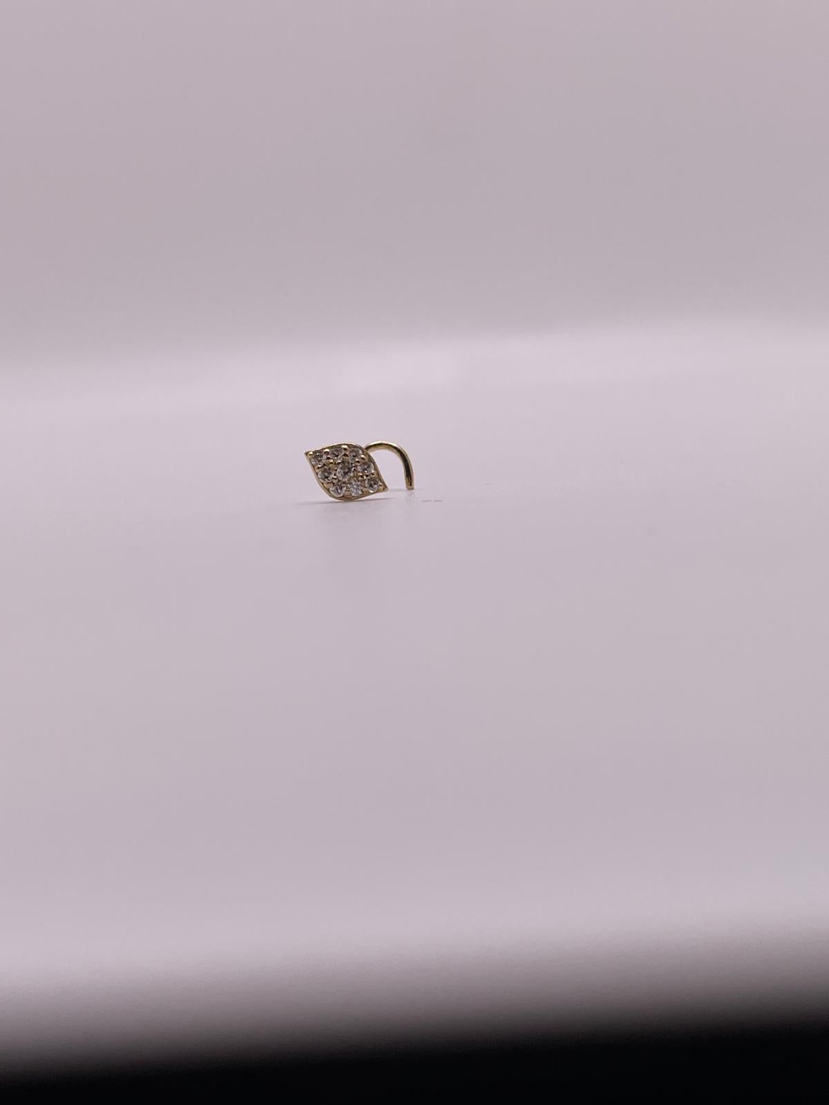 14K Gold Pavé Eye Nose Screw