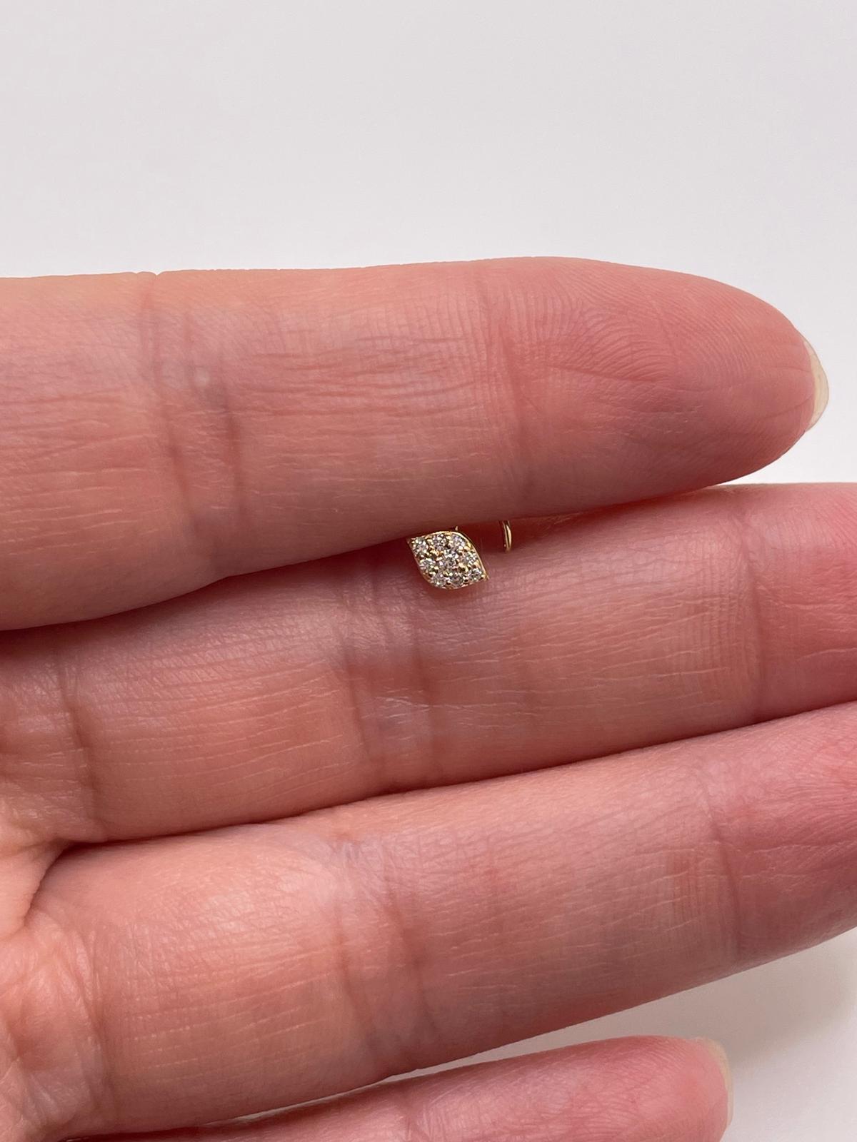 14K Gold Pavé Eye Nose Screw