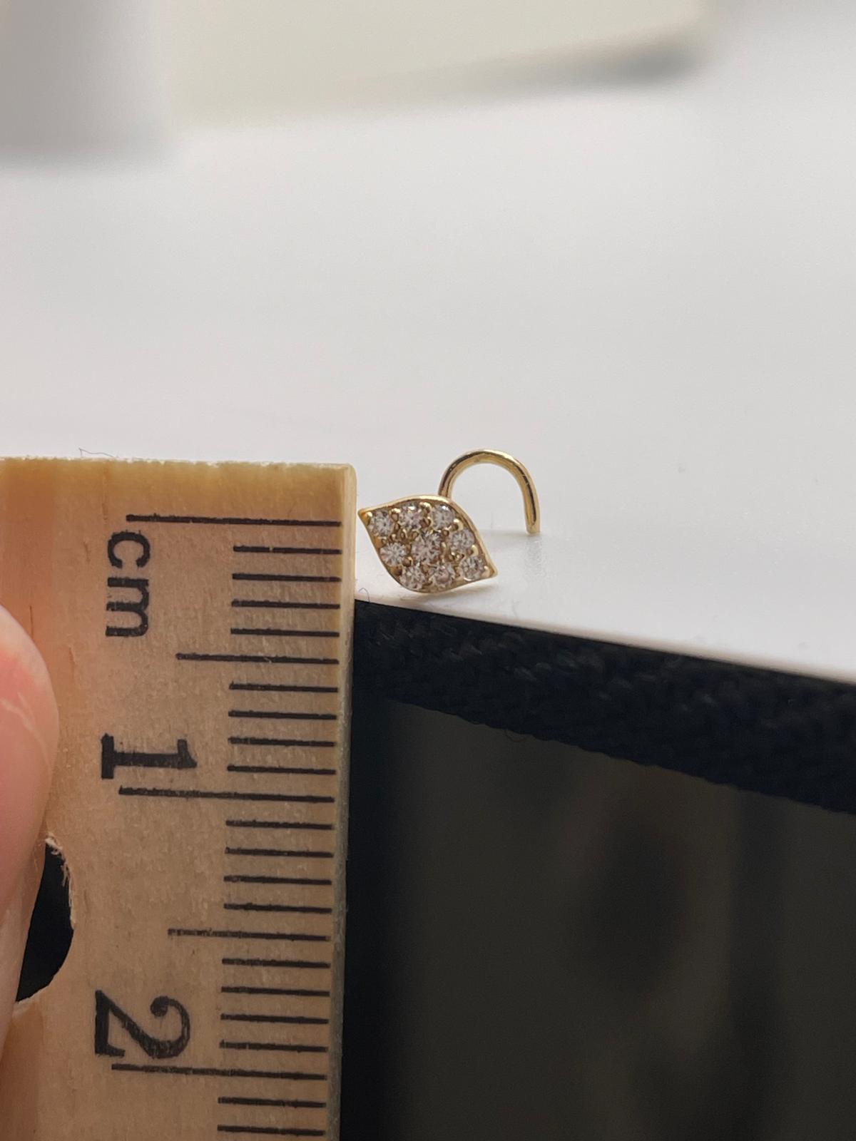 14K Gold Pavé Eye Nose Screw