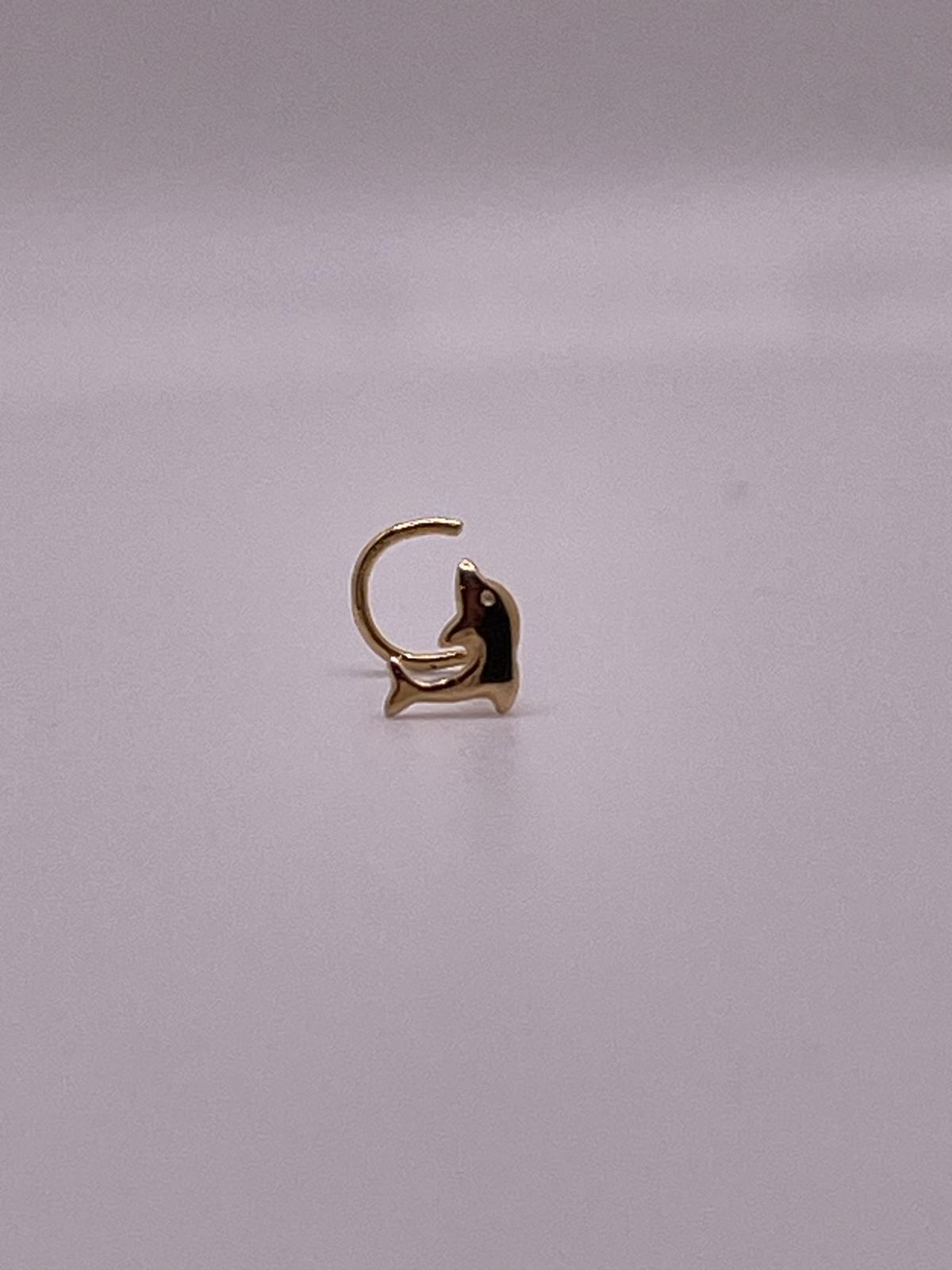 14K Gold Dolphin Nose Screw