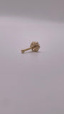 14K Gold CZ Flower Nose Stud – Straight Post