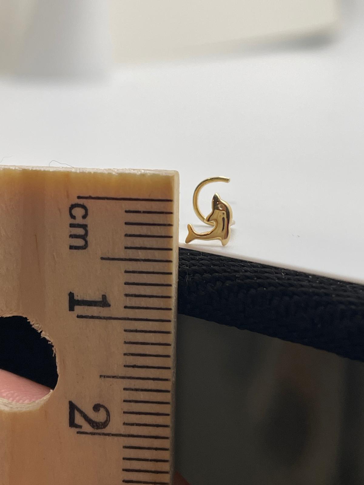 14K Gold Dolphin Nose Screw