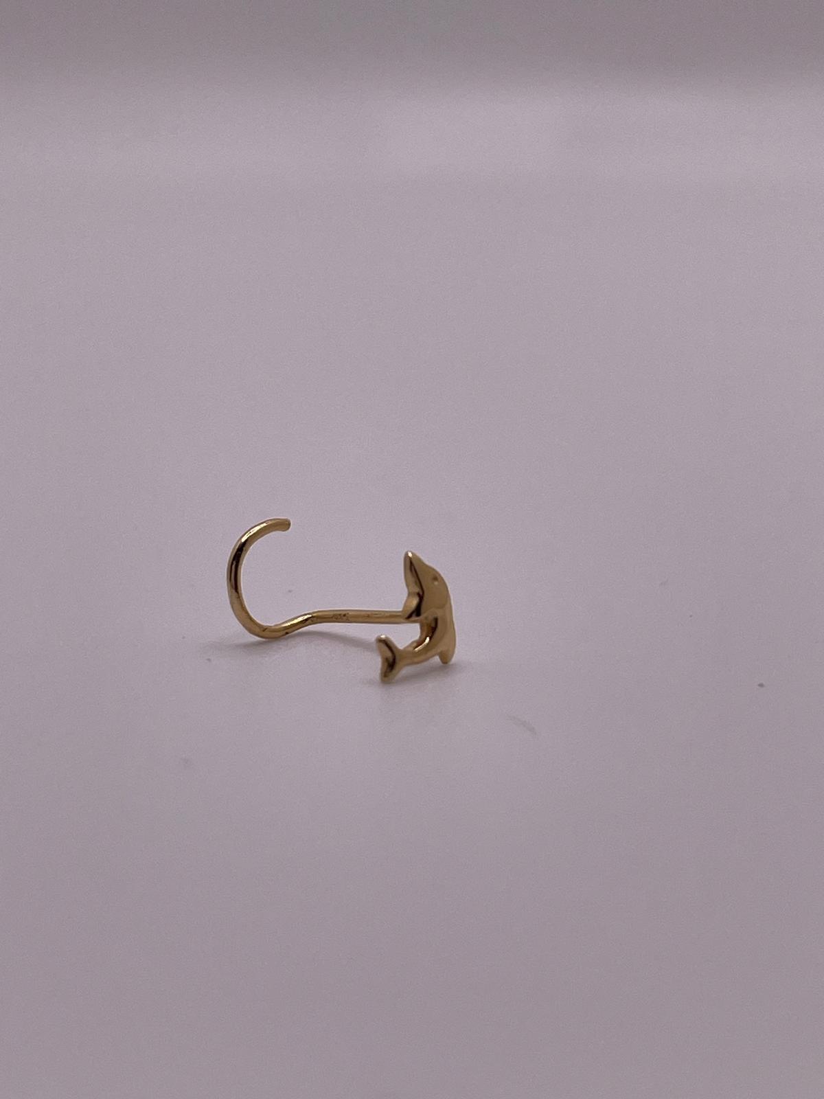 14K Gold Dolphin Nose Screw