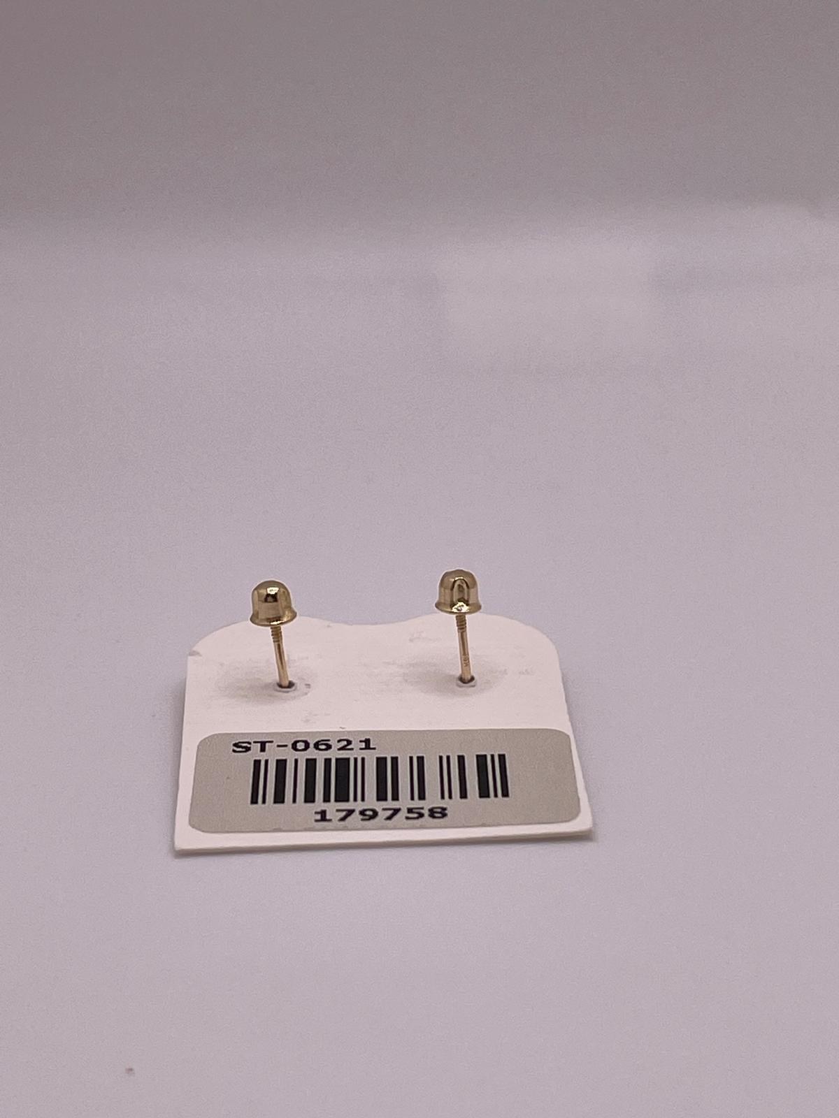 14K Gold CZ Flower Screwback Earrings