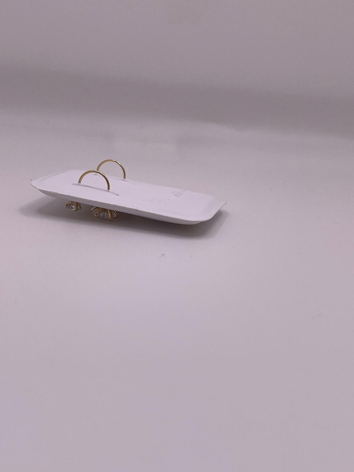 14K Gold CZ Star Telephone Earrings