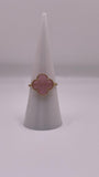 14K Gold Baby Pink Clover Ring