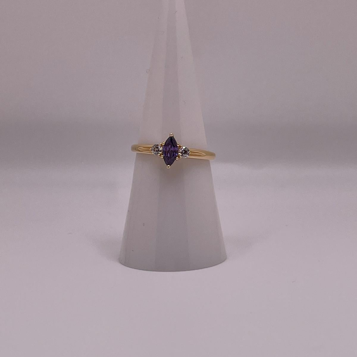 14K Gold Marquise Purple Stone Ring (801)