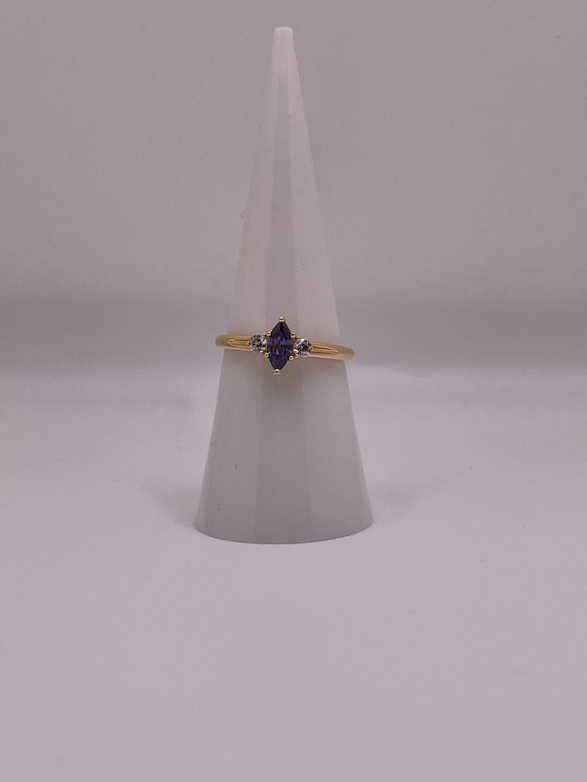 14K Gold Marquise Purple Stone Ring (801)