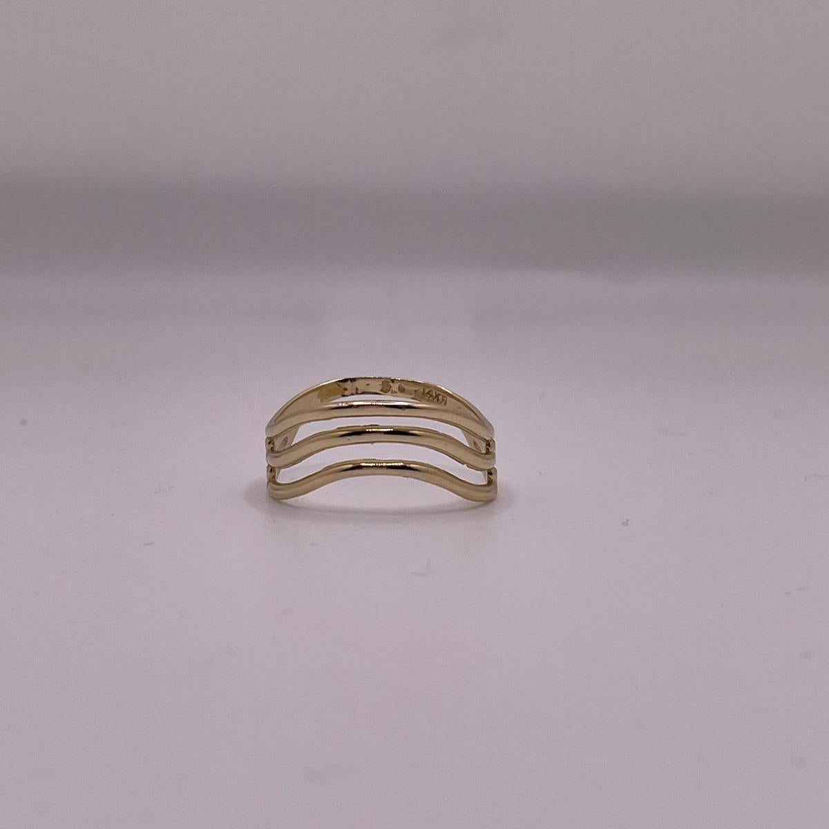 14K Gold Triple Wave Ring (802)