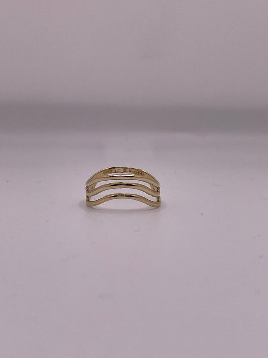 14K Gold Triple Wave Ring