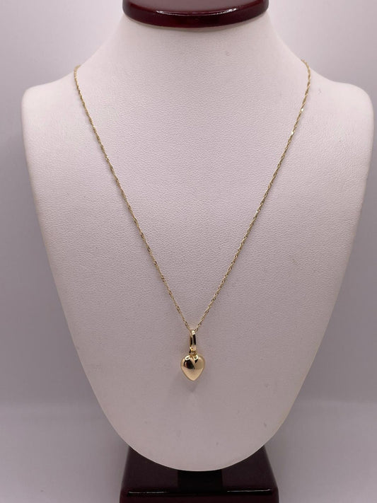 Golden Heartbeat - 14K Gold Necklace & Pendant Set