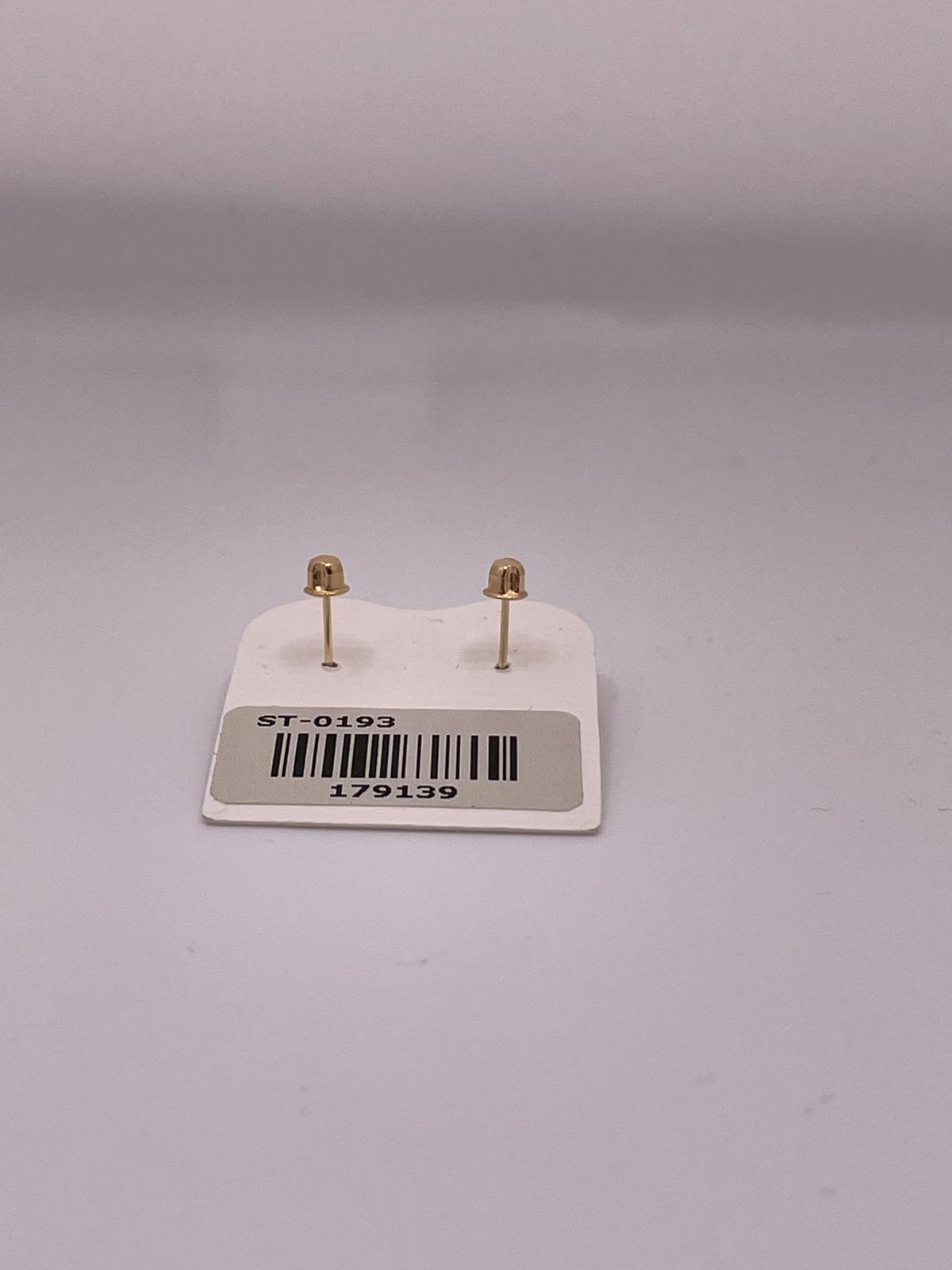 14K Gold Red Heart Screw Back Earrings