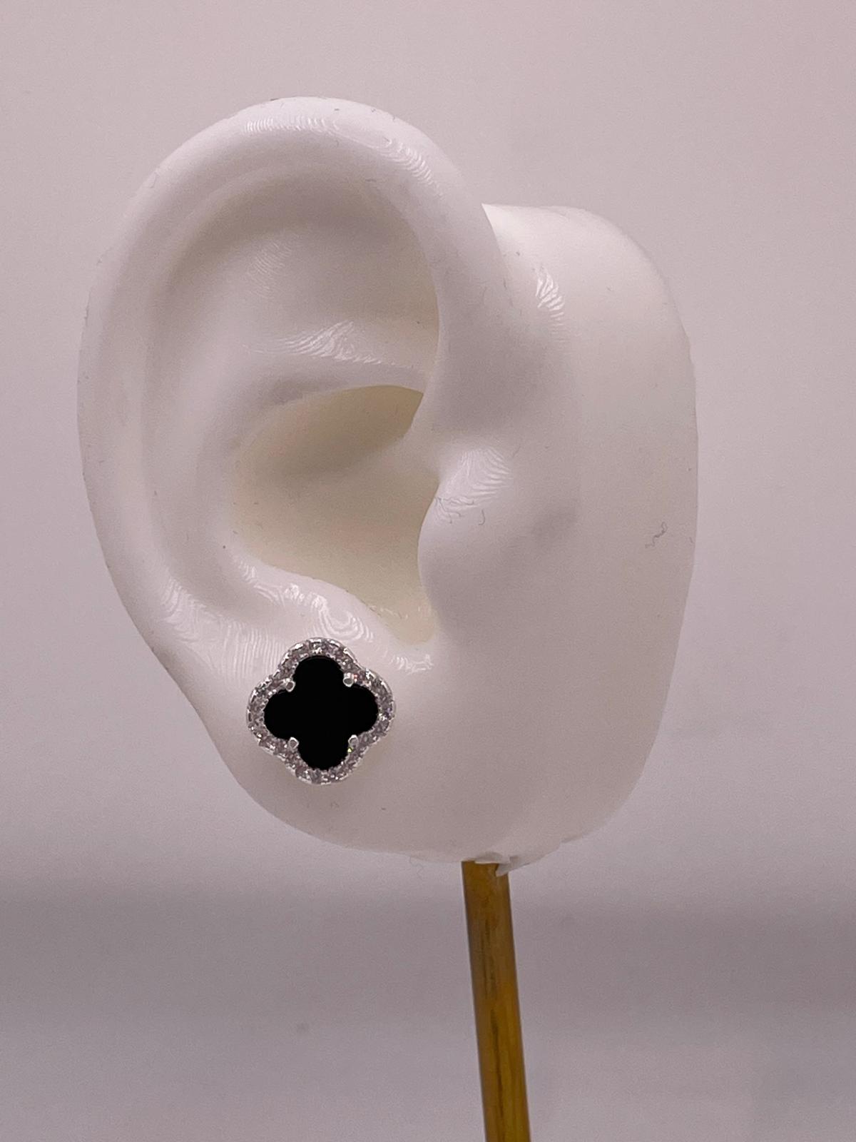 Black Clover Earrings - 925 silver