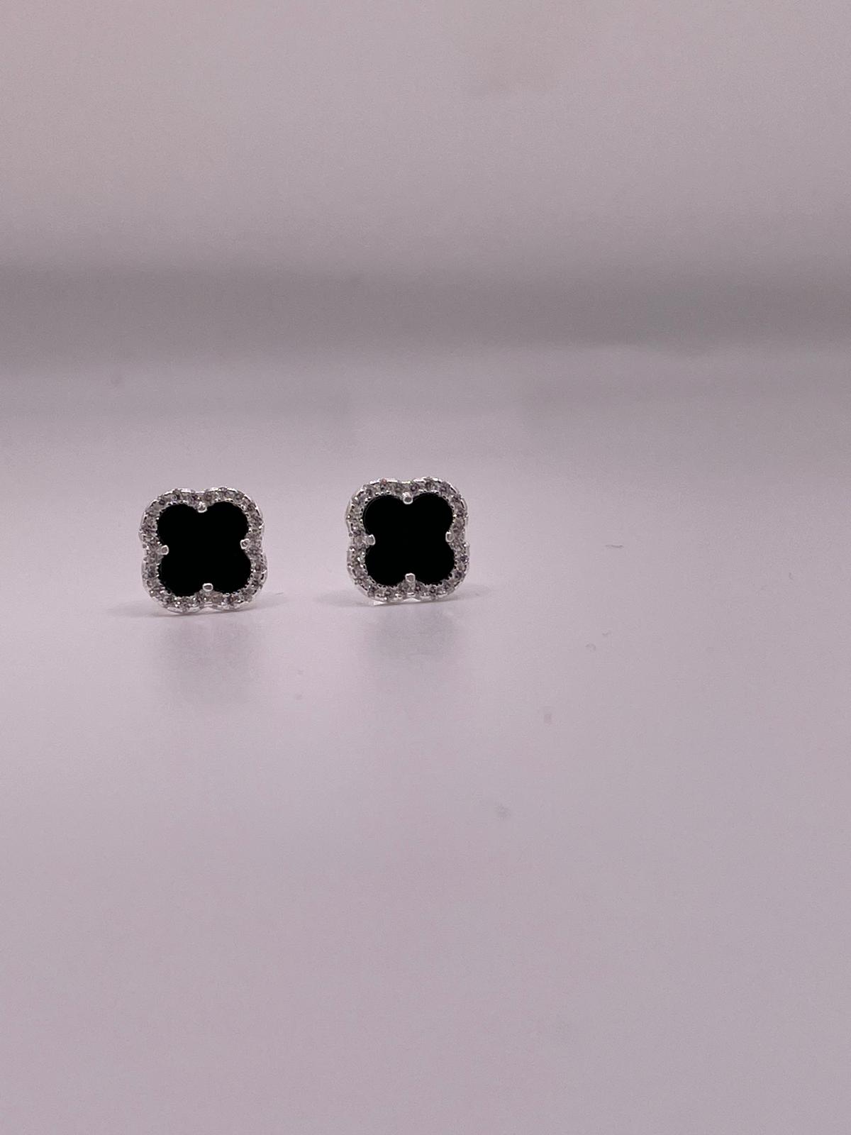 Black Clover Earrings - 925 silver