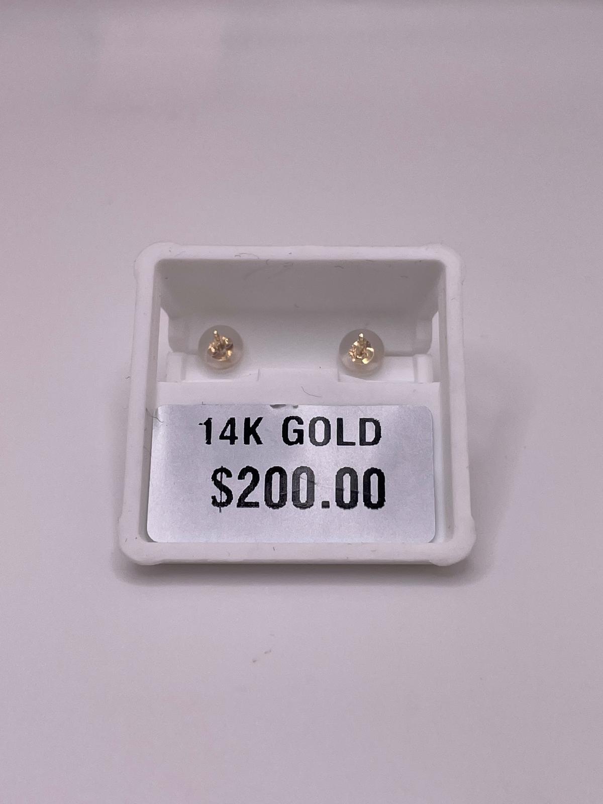 14K Gold Ball Stud Earrings