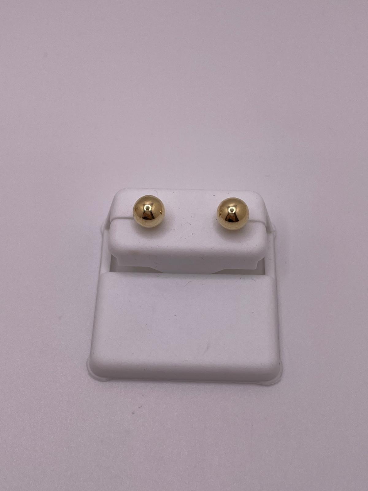 14K Gold Ball Stud Earrings