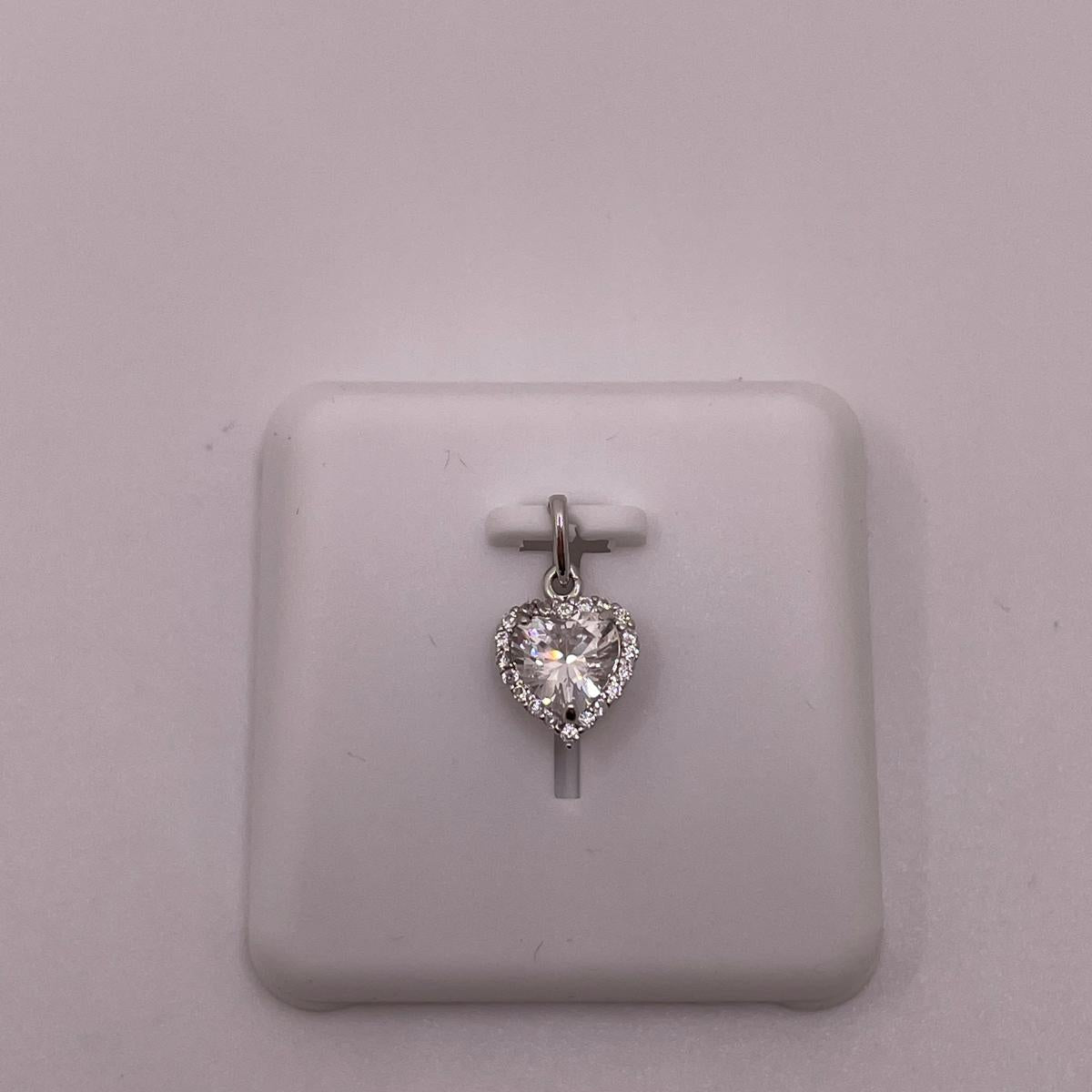 925 Sterling Silver Heart Halo Pendant