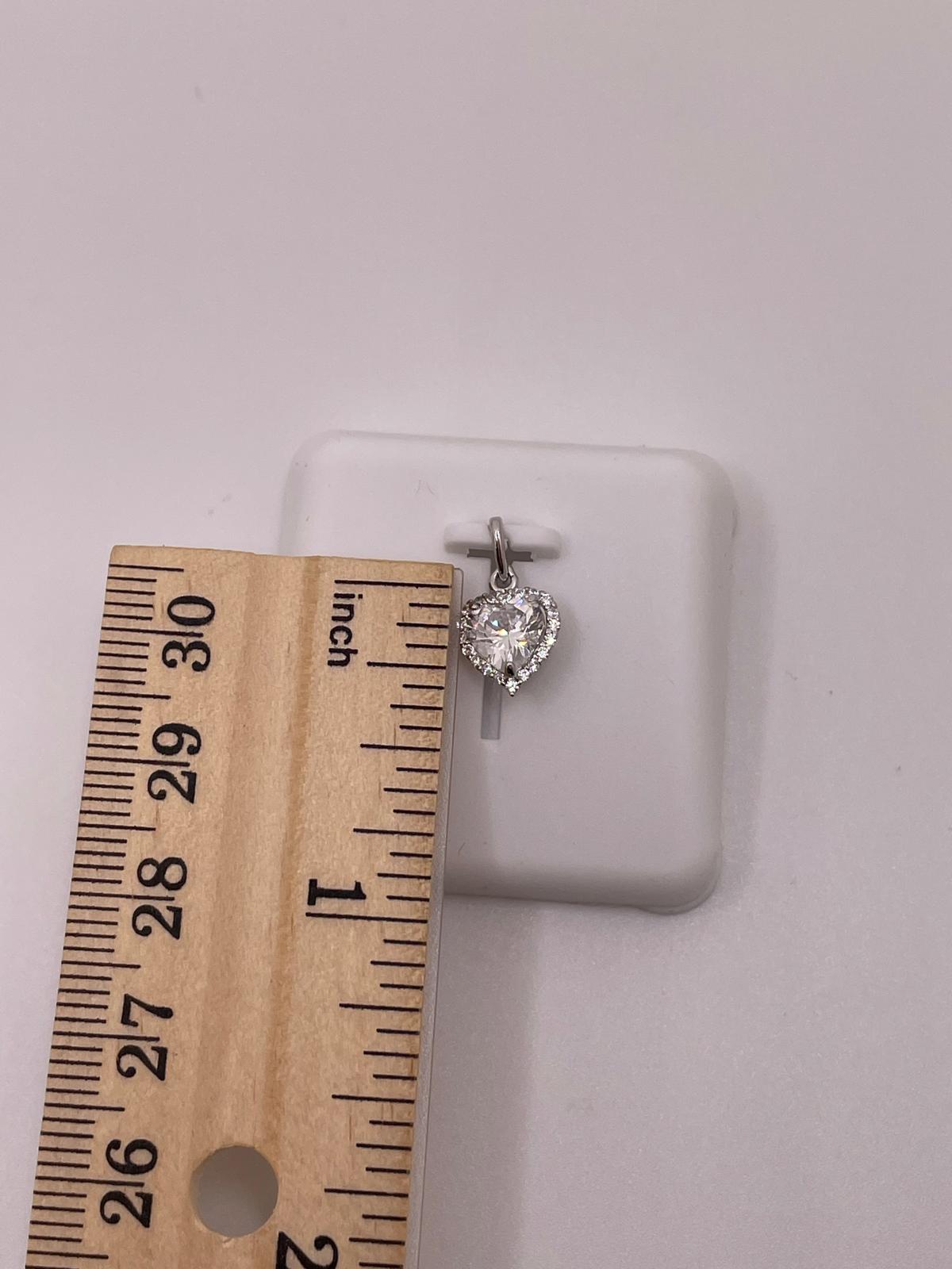 925 Sterling Silver Heart Halo Pendant