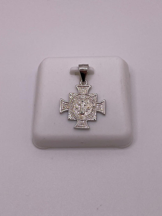 925 Sterling Silver St. Benedict Cross Pendant