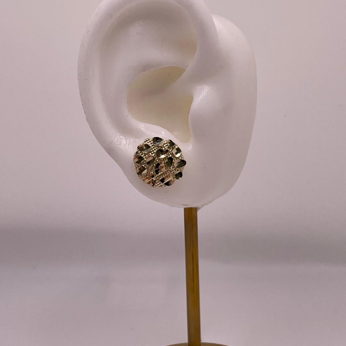 10K Gold Large Nugget Stud Earrings – Push Back