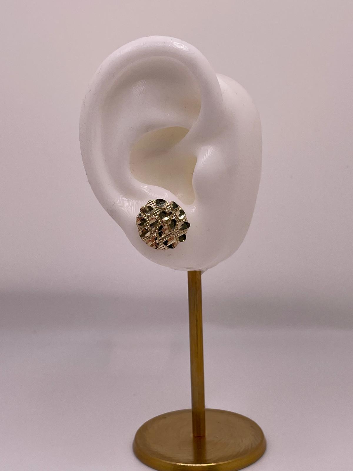 10K Gold Large Nugget Stud Earrings – Push Back