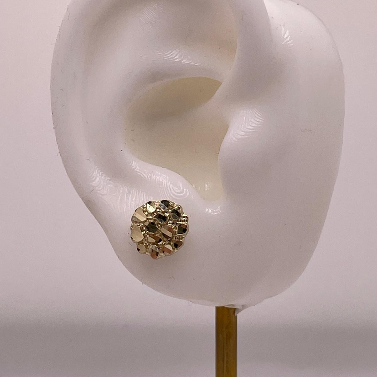 10K Gold Small Nugget Stud Earrings – Push Back