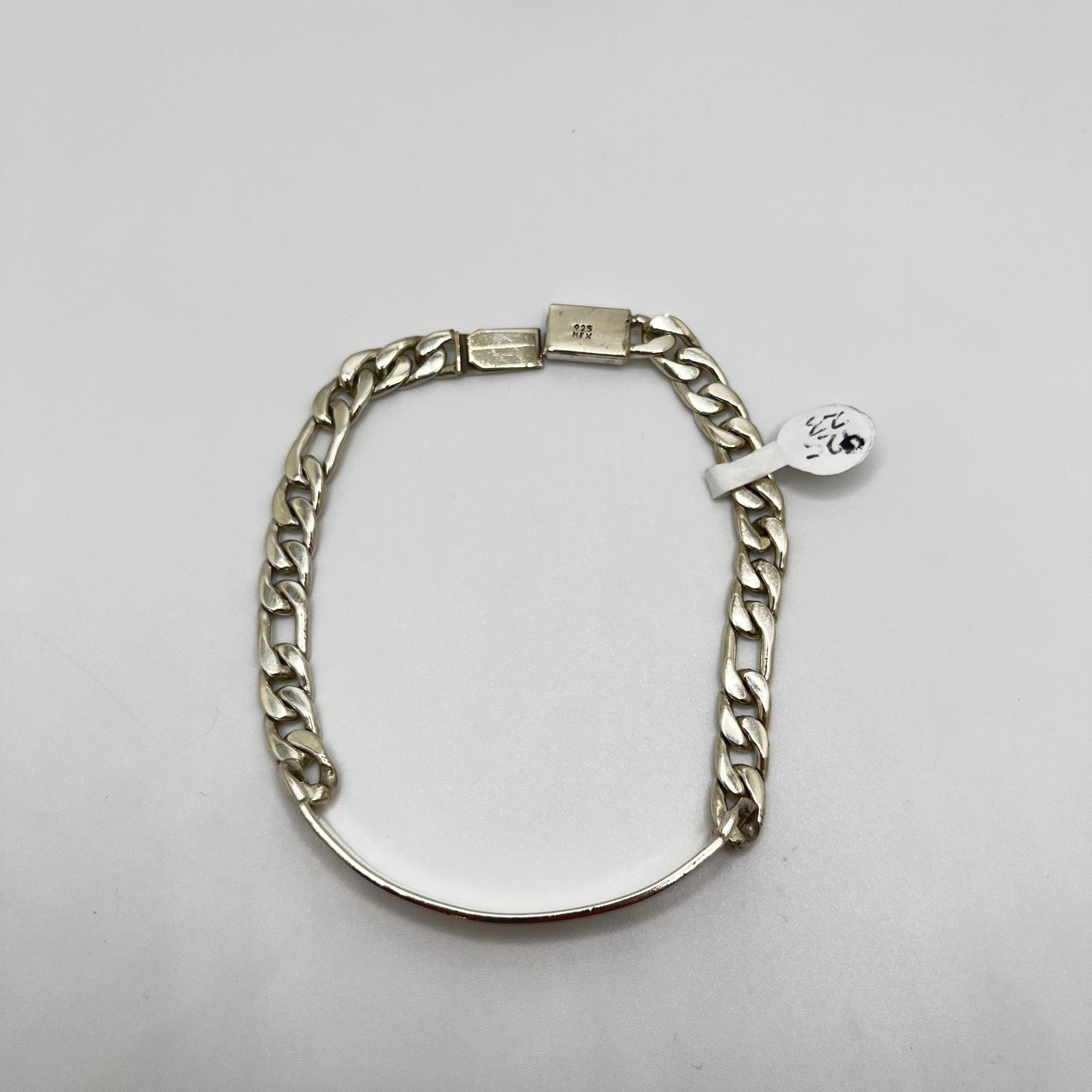 Men’s 9” Figaro ID Bracelet – 925 Silver
