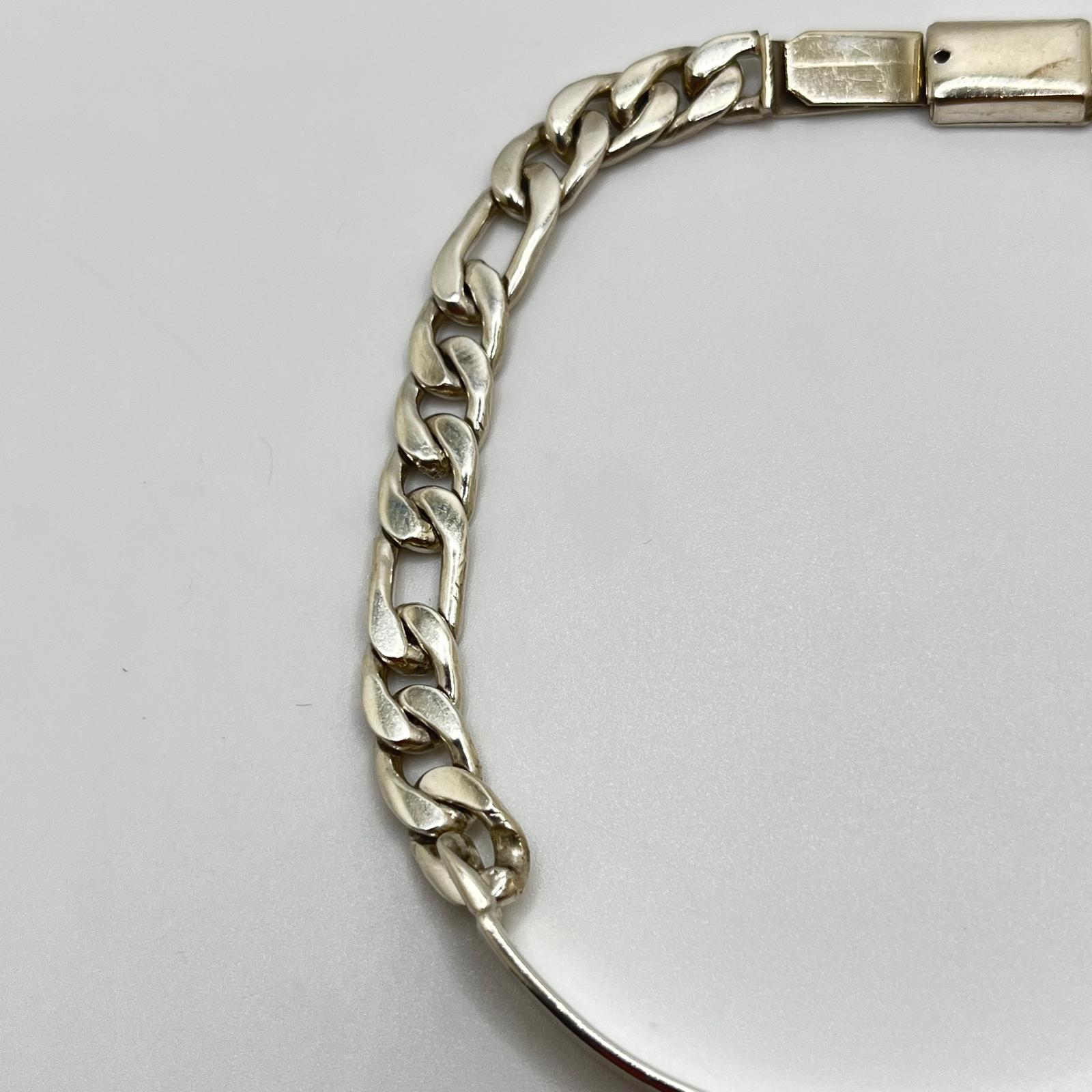 Men’s 9” Figaro ID Bracelet – 925 Silver