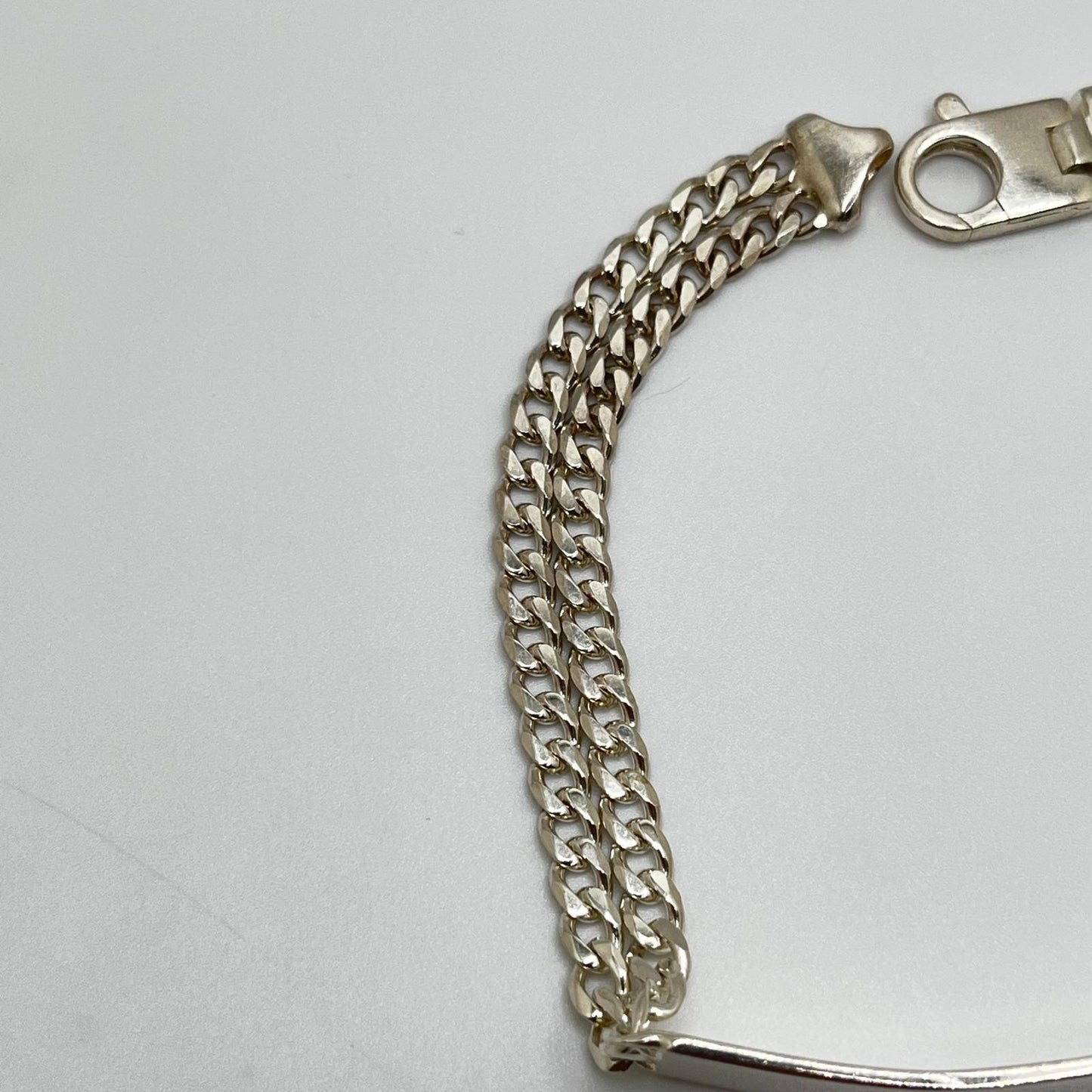 9” Double Cuban Link ID Bracelet – 925 Silver