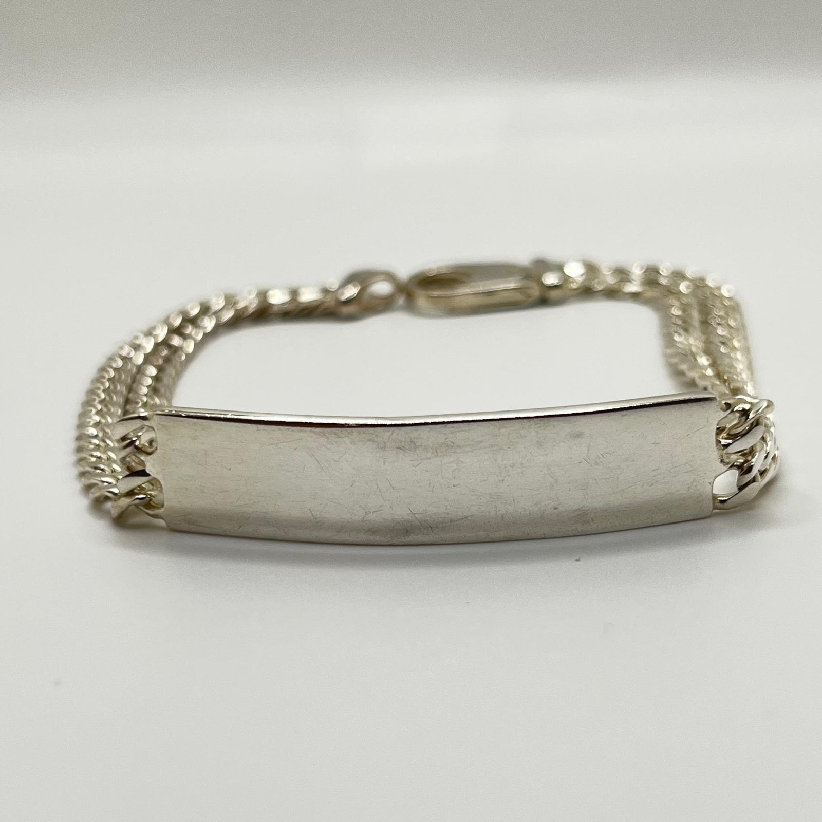 9” Double Cuban Link ID Bracelet – 925 Silver