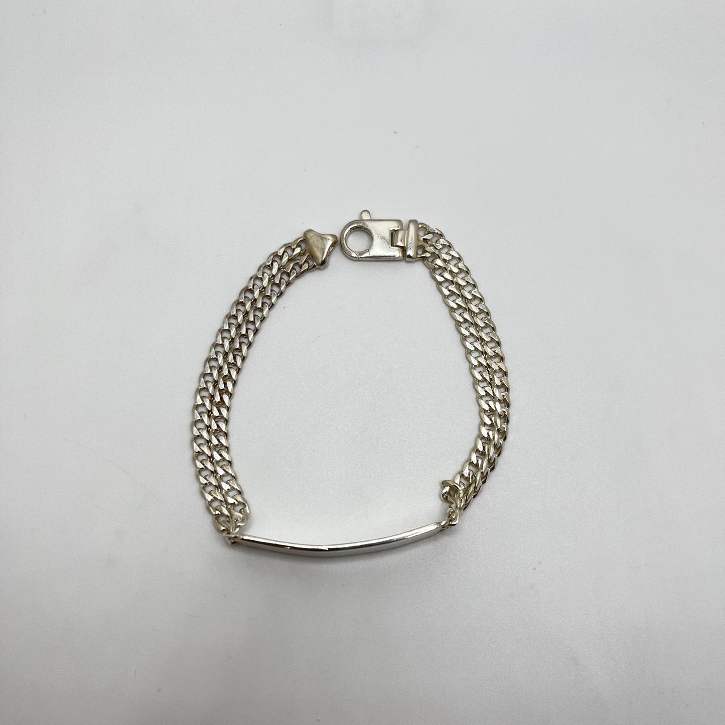 9” Double Cuban Link ID Bracelet – 925 Silver
