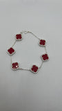 Red Clover Bracelet - 925 silver